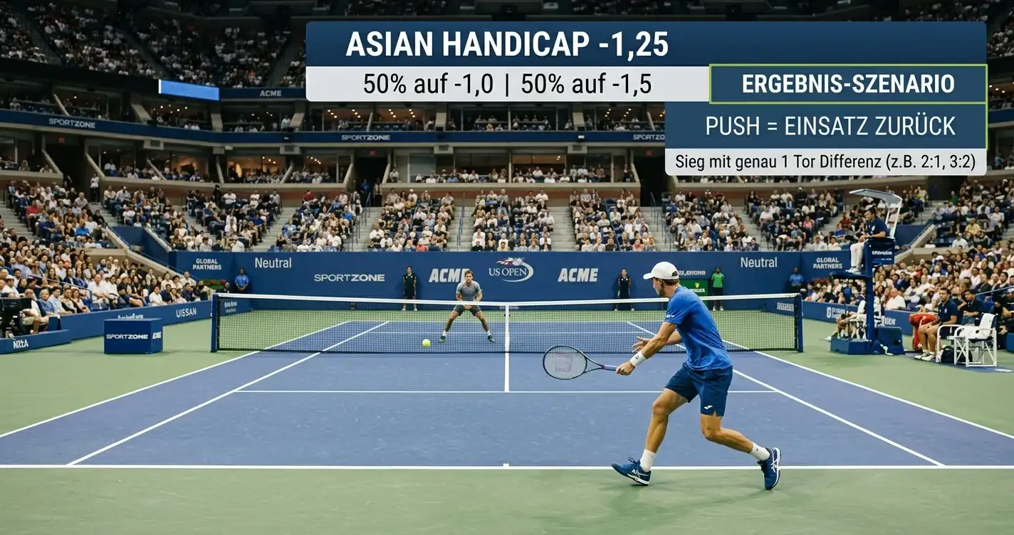 Asian Handicap Tennis erklärt: Push-Mechanik, Viertel-Linien und Unterschied zum europäischen Handicap