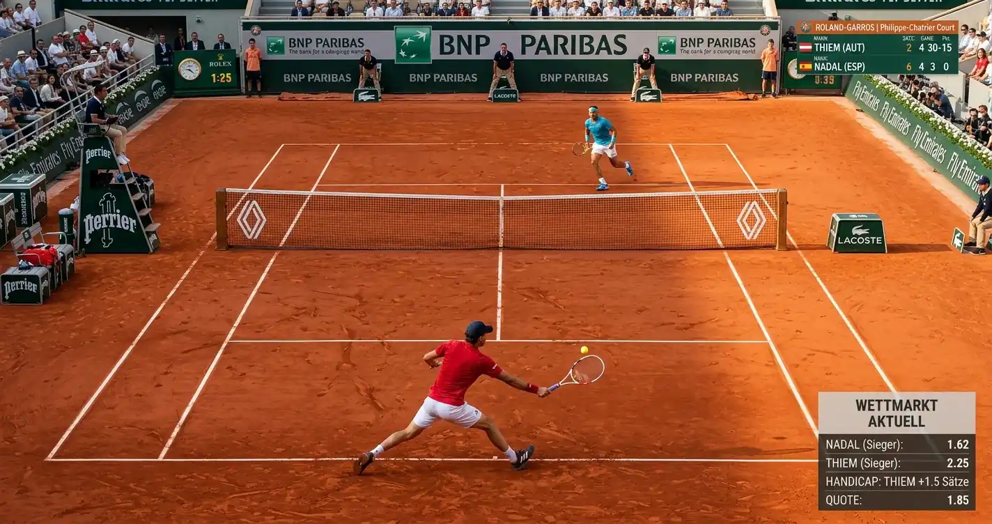 French Open Handicap Wetten auf Sand bei Roland Garros mit Favoriten-Dominanz und hohen Game-Differenzen