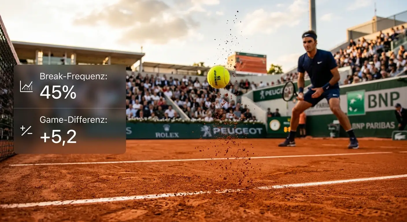 Roland Garros Sandplatz-Charakteristik mit hoher Break-Frequenz und großen Game-Differenzen
