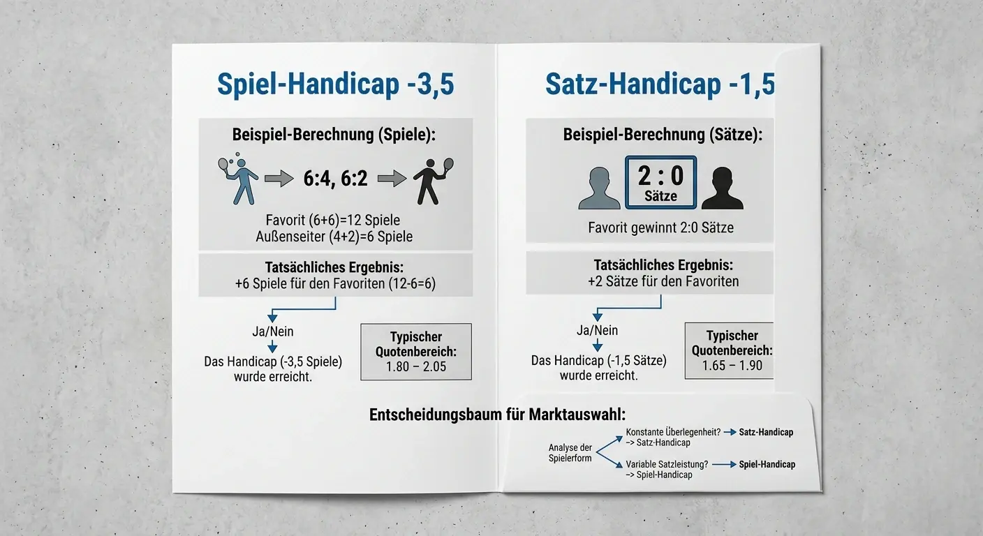 Game-Handicap vs. Satz-Handicap Tennis: Wertvergleich, Quotenstruktur und wann welcher Markt mehr Präzision bietet