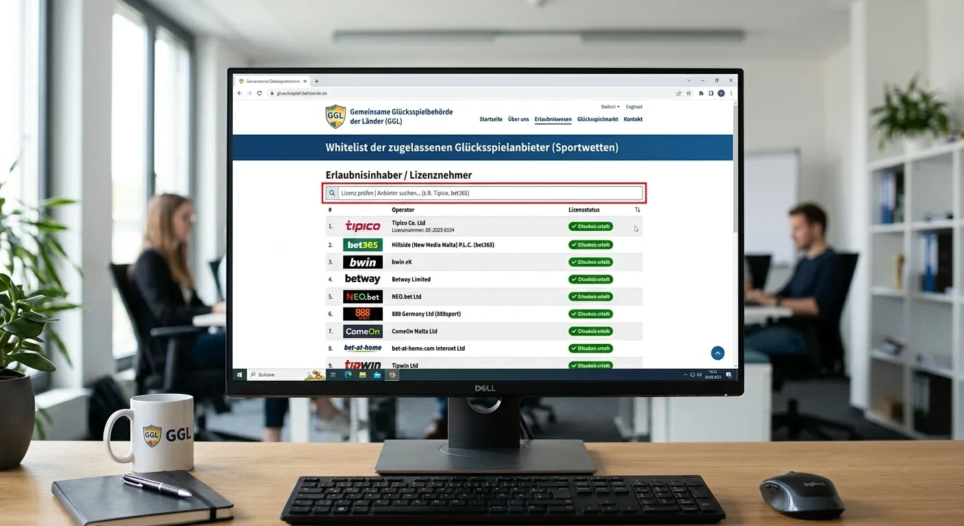 GGL-Whitelist prüfen für legale Tennis Handicap Wettanbieter auf gluecksspiel-behoerde.de