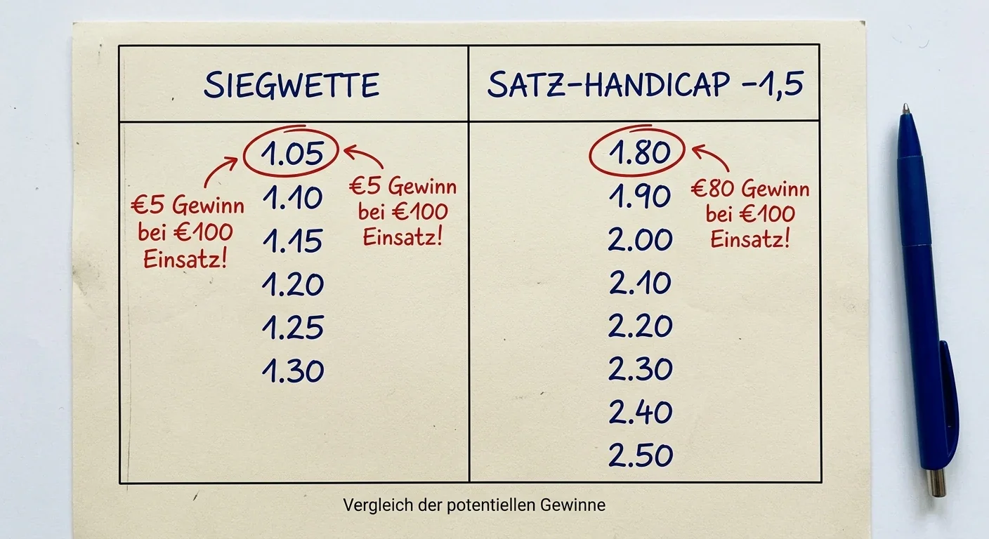 Wann ist eine Tennis Handicap Wette sinnvoller als die Siegwette — Quotenvergleich und Strategie