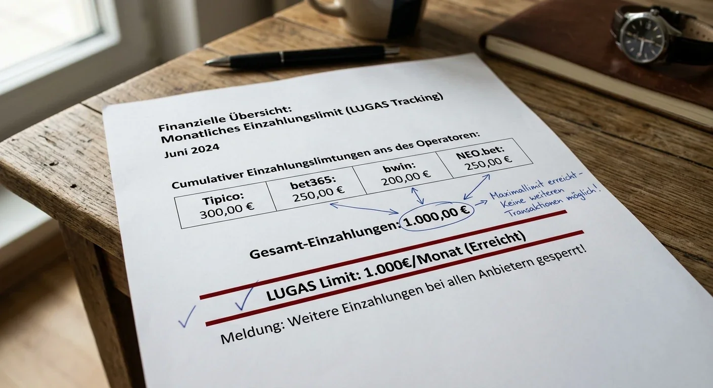 LUGAS Einzahlungslimit 1000 Euro monatlich anbieterübergreifend für GGL-Sportwetten kontrolliert