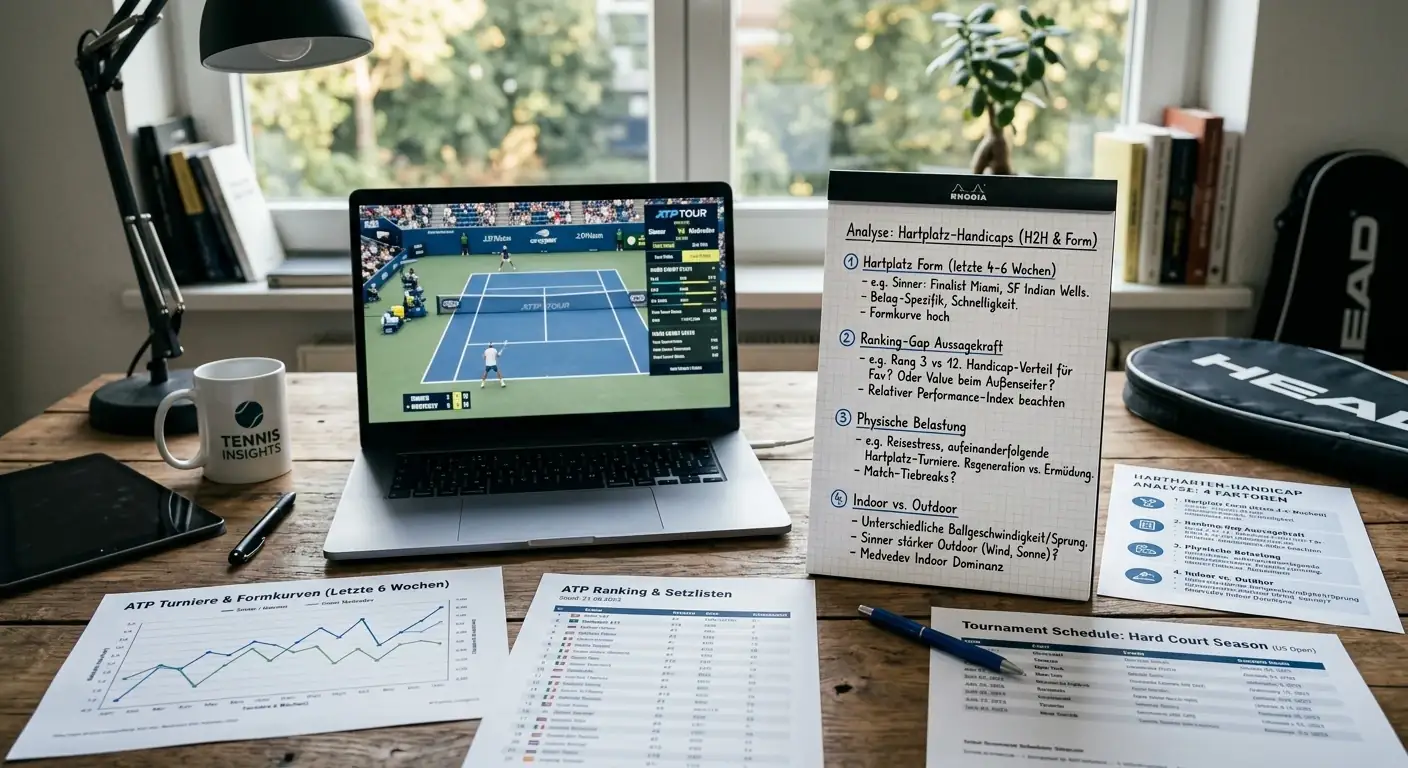 Analyse-Faktoren für Hartplatz Tennis Handicap Wetten — Form, Ranking, Belag