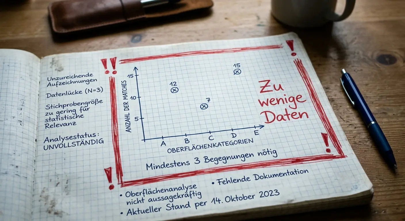 Grenzen der H2H-Datenanalyse im Tennis bei zu wenigen Begegnungen auf spezifischem Belag