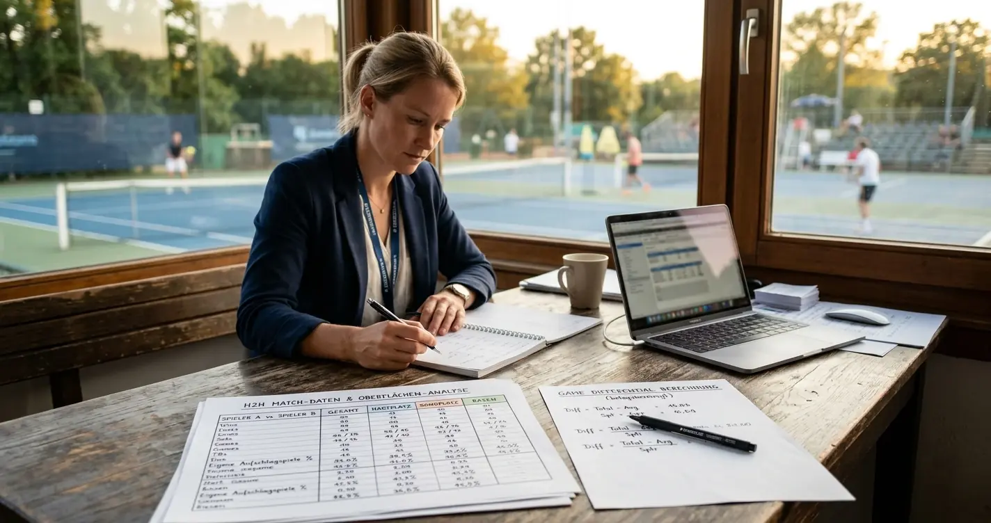 Tennis Handicap Head-to-Head Analyse mit belagsbereinigten Daten für präzise Wettprognosen