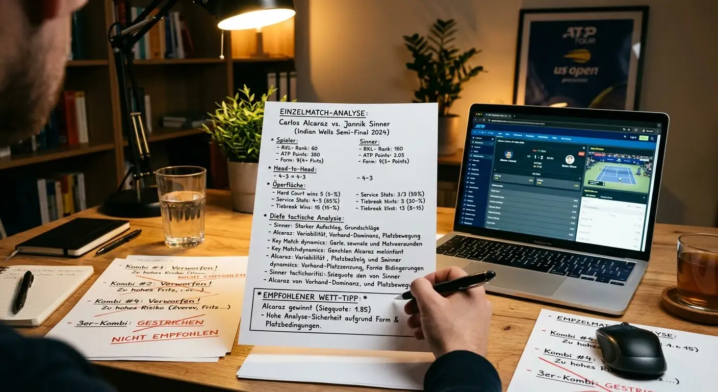 Alternativen zur Kombiwette für analytische Tennis Handicap Wettspieler mit Einzelwetten-Fokus