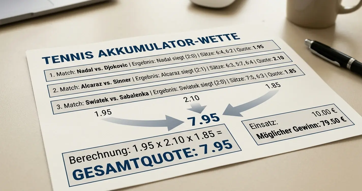 Tennis Handicap Kombiwetten mit mehreren Legs und mathematischer Risikostruktur im Akkumulator