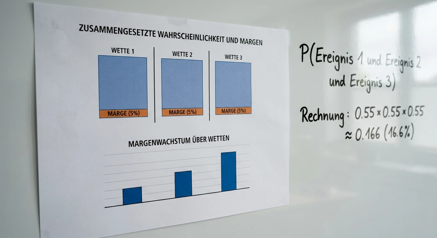 Mathematik der Kombiwetten mit Overround-Multiplikation und negativem Erwartungswert bei mehr Legs