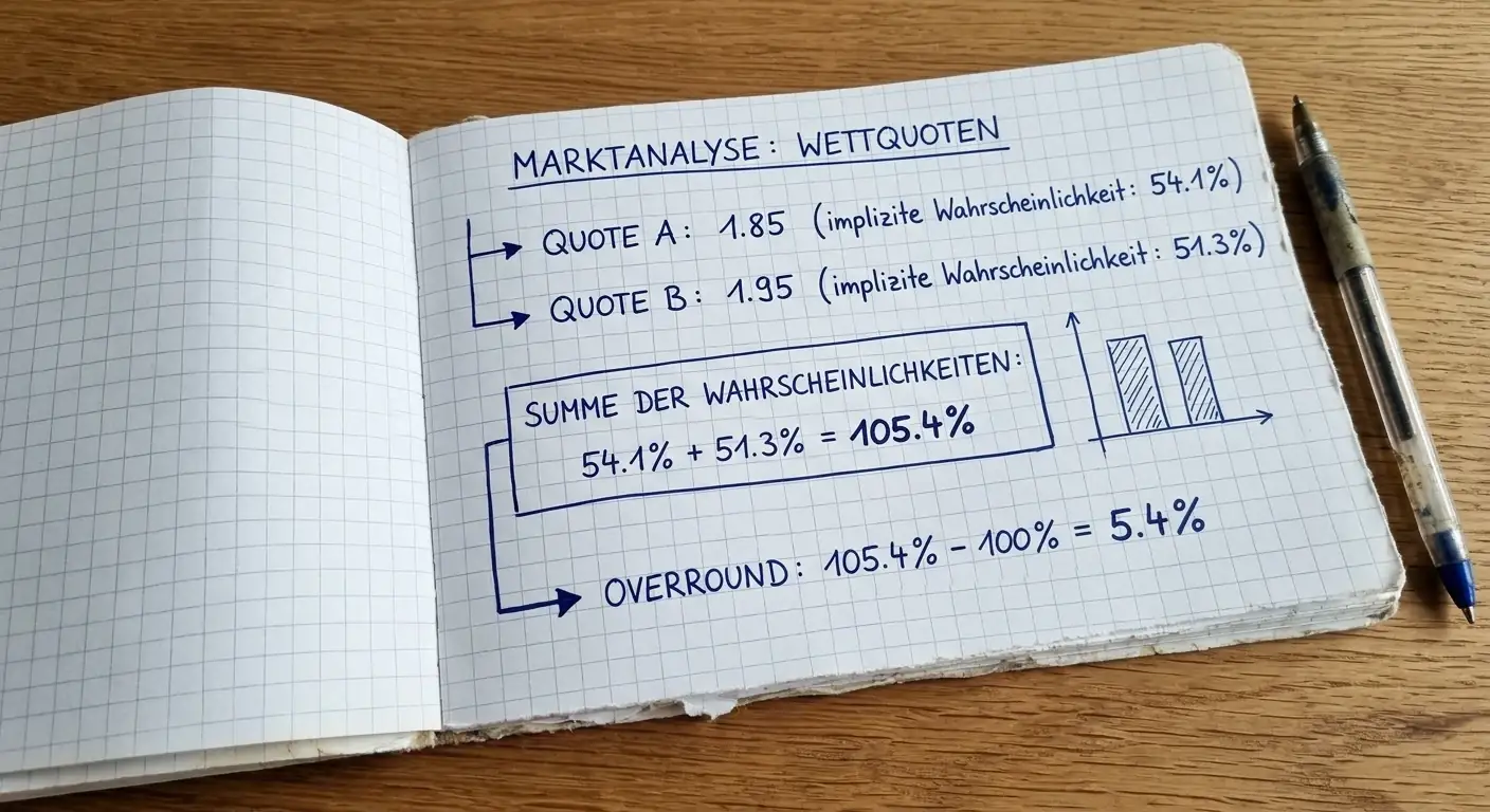 Overround-Berechnung bei Tennis Handicap Märkten — Buchmacher-Marge und ihre Auswirkungen auf den Erwartungswert