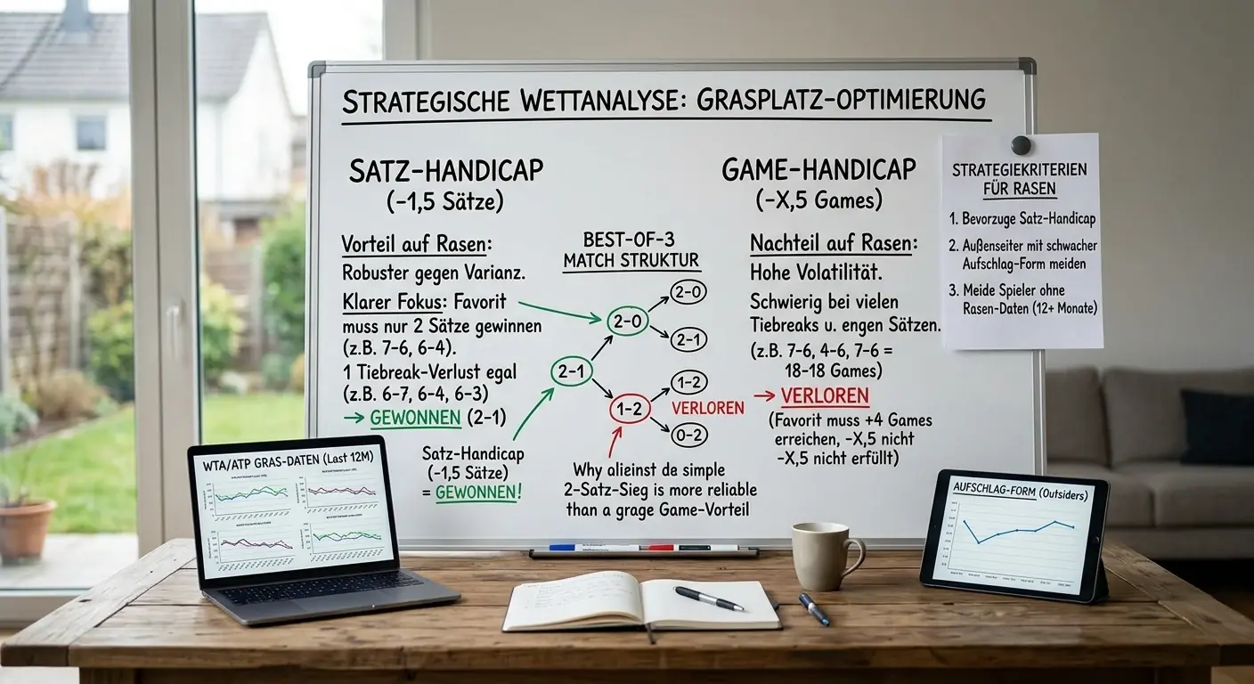 Handicap-Strategie für Rasenplatz — Satz vs. Game-Handicap bei Tennis Wetten