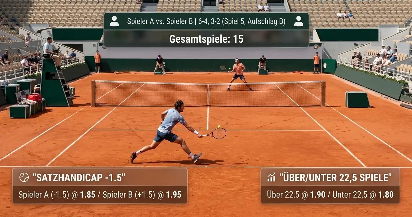 Tennis Handicap vs. Over/Under Games Marktvergleich für präzisere Wettstrategie
