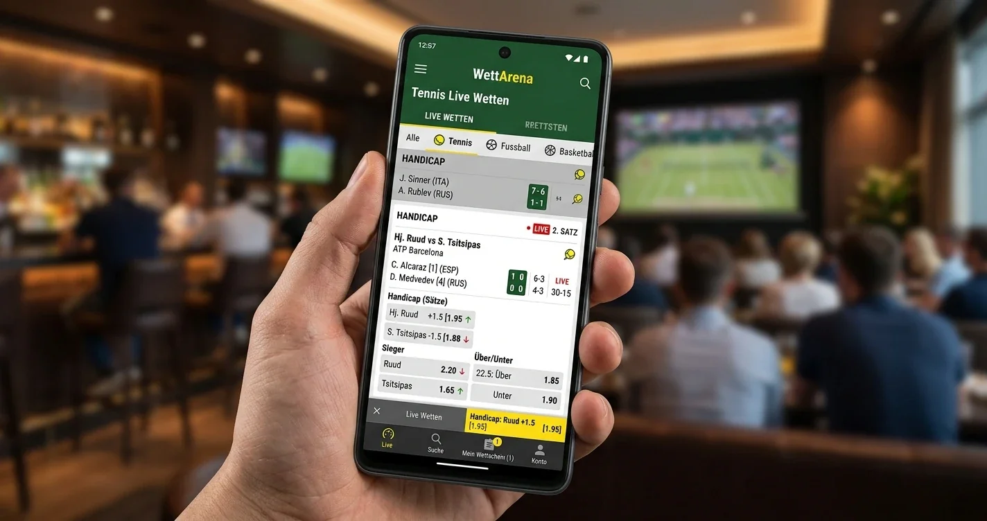 Tennis Handicap Wetten mit dem Smartphone — Mobile Apps der besten GGL-lizenzierten Anbieter im Vergleich