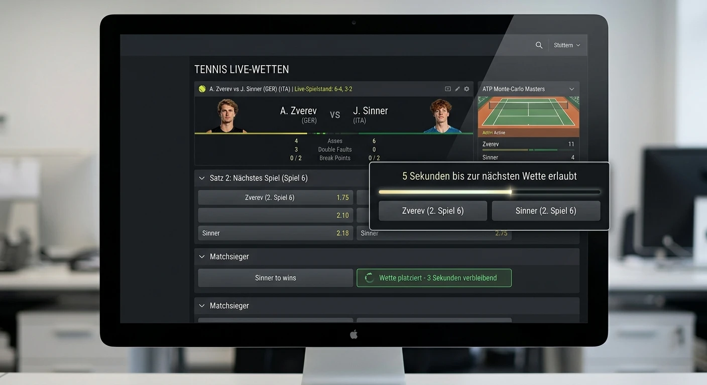 5-Sekunden-Regel schränkt Tennis Live Handicap Wetten ein: Reaktionsfenster zu kurz bei schnellen Linienverschiebungen