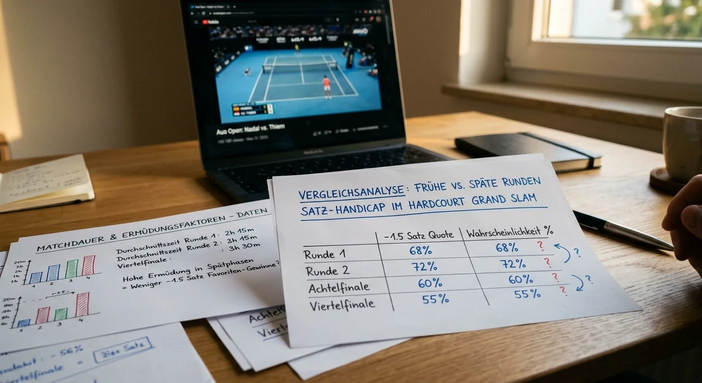 Satz-Handicap-Strategie bei Hartplatz Grand Slams in frühen und späten Turnierphasen
